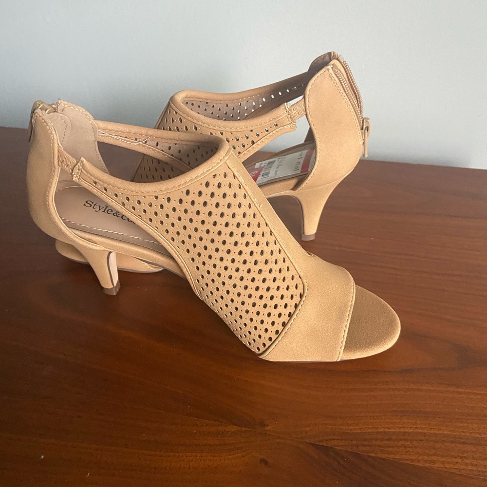 Tan Open Toe Heels - image 1
